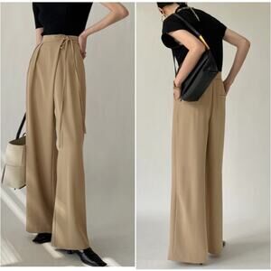 Commense Tan Wide-Leg Trousers